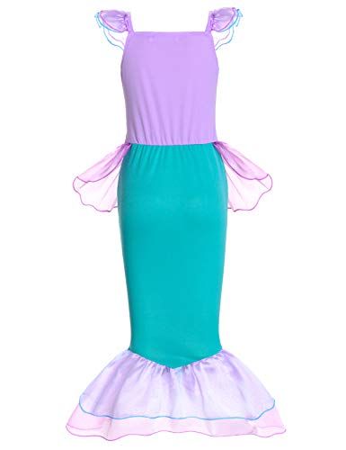 Princess Mermaid Costume for Girls with Wig and Crown T74574