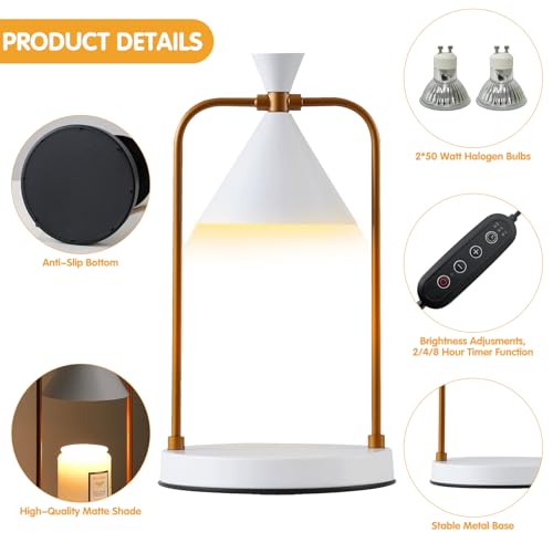 Candle Warmer Lamp with Timer and Dimmable Light for Jar Candles P9448