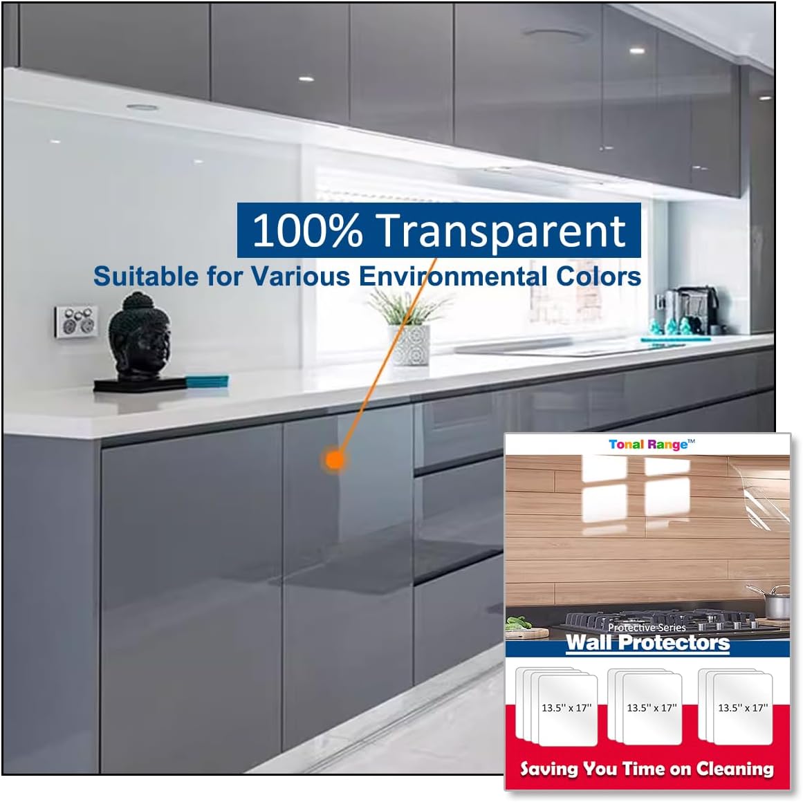 Clear Wall Protector, Self Adhesive, 5 Sheets B1020