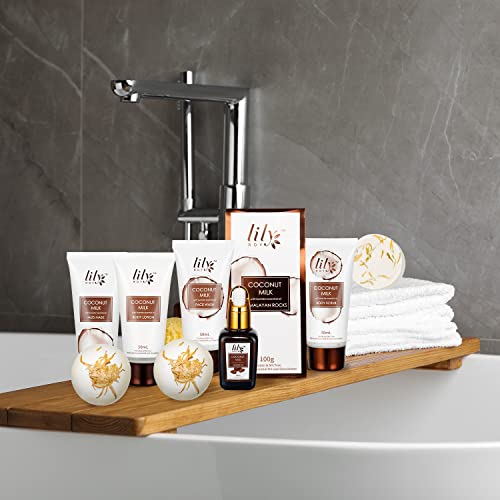 Bath Spa Gift Baskets Set for Women and Men with Coconut Self Care Kit N848478