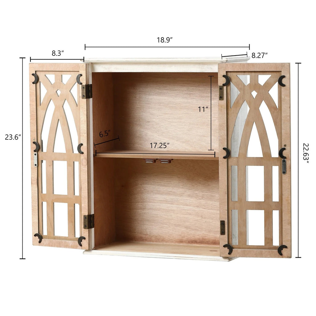 Southwestern Style White MDF 2-Door Wall Cabinet C317