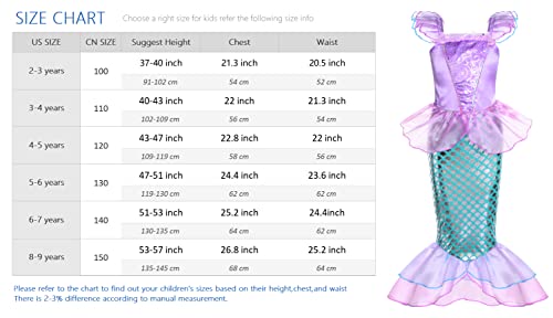 Princess Mermaid Costume for Girls with Wig and Crown T74574