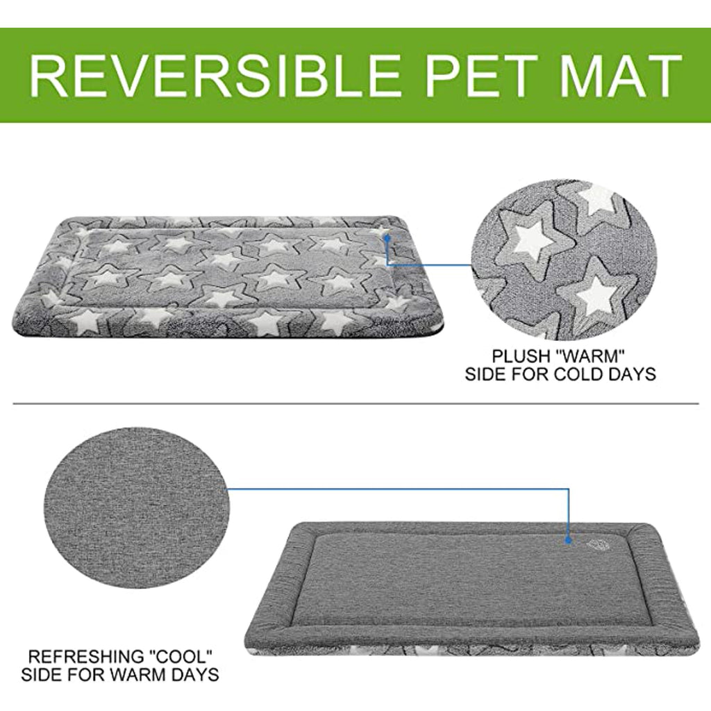 Reversible Kennel Mat for Dog Crate, Machine Washable, Grey Y203524