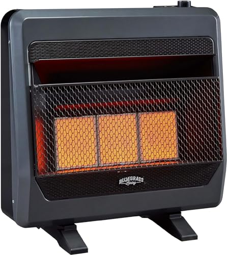 Ventless Natural Gas Infrared Space Heater with Thermostat, 20000 BTU, Black L65122