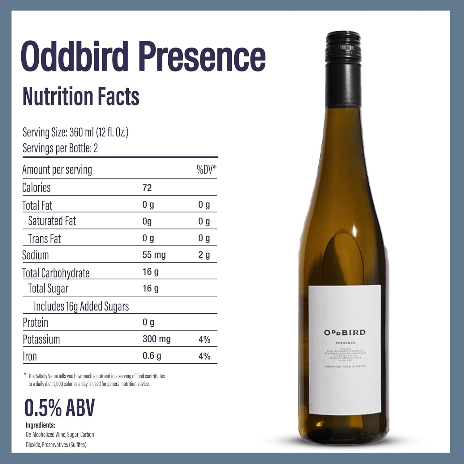 Non-Alcoholic White Wine, Organic, Floral & Citrus, 25.4 Fl Oz F87603