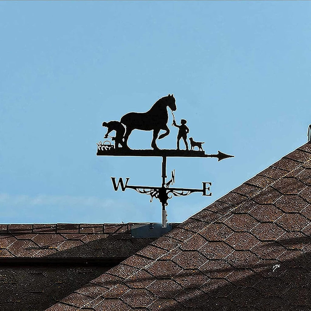 Metal Weathervane with Roof Mount for Garden Decor O489