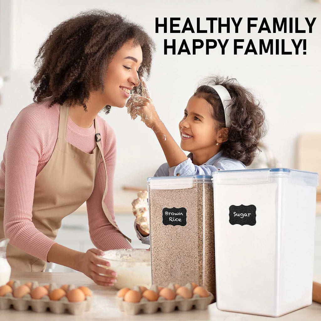 Extra Large Airtight Pantry Containers with Lids, Clear Plastic Storage for Flour Sugar Rice W85036