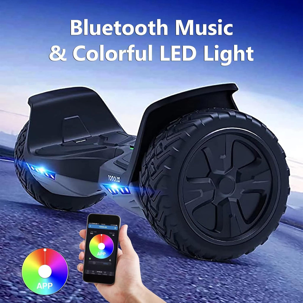Off Road Hoverboard with Bluetooth and LED Lights, 8.5 Inch All Terrain Self Balancing Scooter U58496