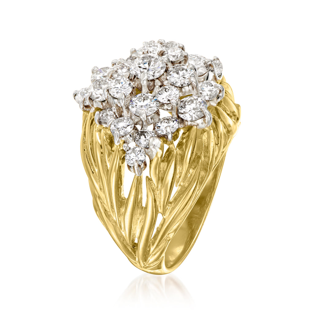 Vintage Cluster Cocktail Ring in 18kt Yellow Gold B96449