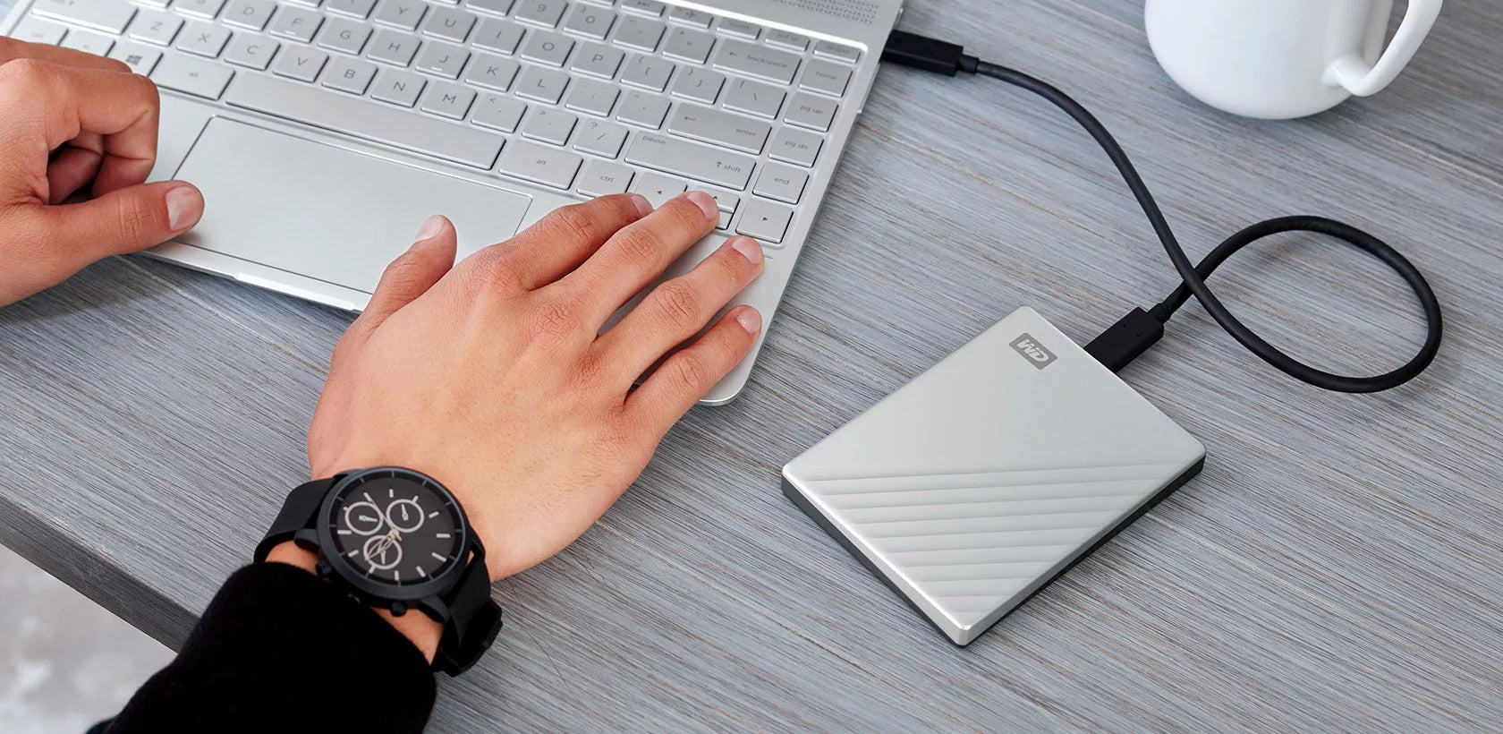 2TB Portable External Hard Drive, Silver I65179