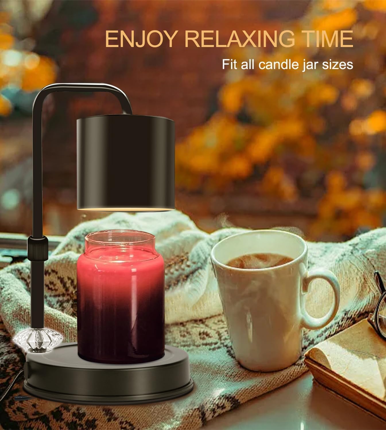 Candle Warmer Lamp with Timer, Adjustable Dimmable, 2 Bulbs V137