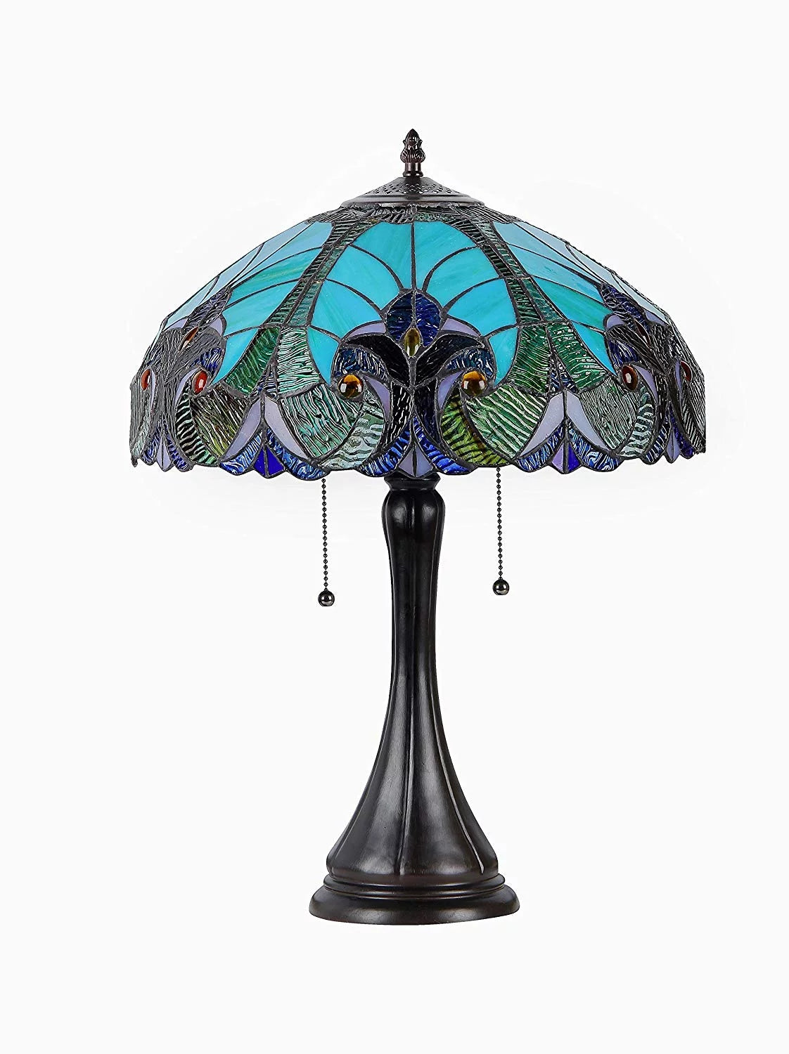 Tiffany-Style 2-Light Victorian Table Lamp with 16" Shade L217812