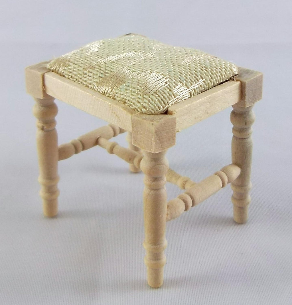 Dolls House Miniature Unfinished Wooden Dressing Table Stool A409
