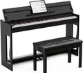 UMOMO 88 Key Weighted Keyboard Piano with 2 Person Piano Bench, Beginner Digital Piano Full Size Heavy Hammer Weighted Action Electric Piano Keyboard with MIDI, Black