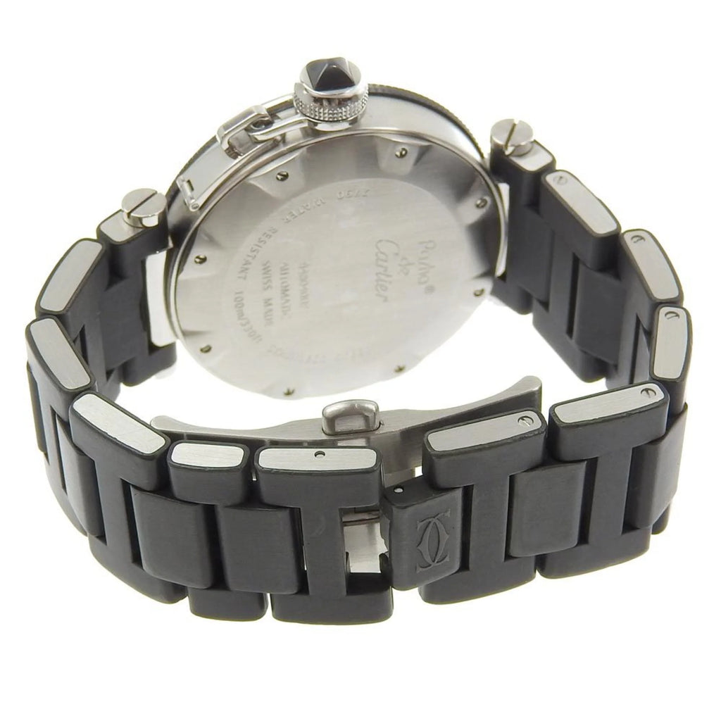 Men's Automatic Watch Stainless Steel Rubber Silver Black D10117