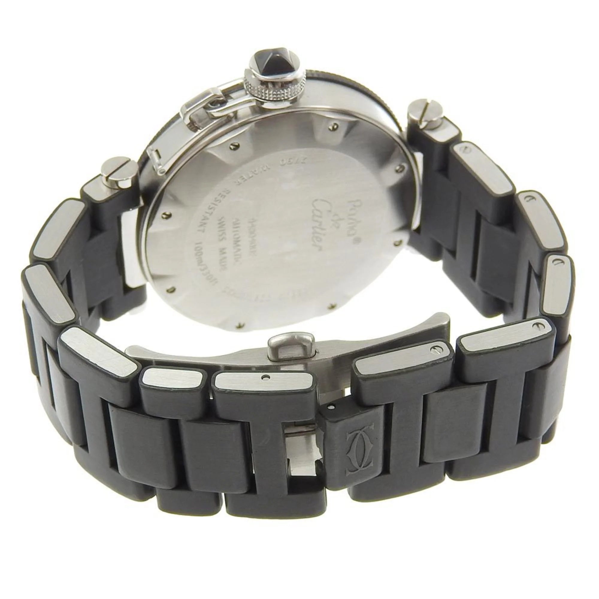 Men's Automatic Watch Stainless Steel Rubber Silver Black D10117