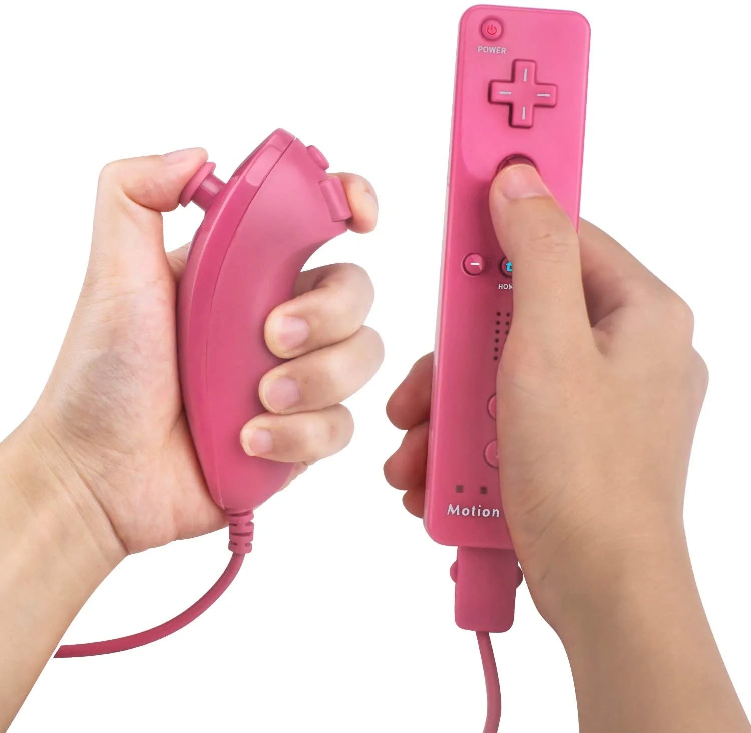 Wii Black Gaming Console with 2 Pink Controllers and Headset Bundle Y21338