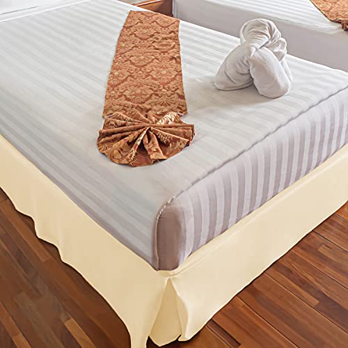 Brushed Microfiber Bed Skirt, 15 Inch Drop, King, Light Blue W270