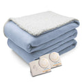 Biddeford Comfort Knit Natural Sherpa Electric Heated King Blanket