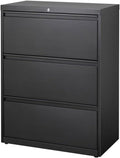 Hirsh 36-in Wide HL8000 Series Metal 3 Drawer Lateral File Cabinet Black