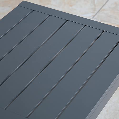 Aluminum Patio Snack Side Table C Shaped Outdoor End Table L2899