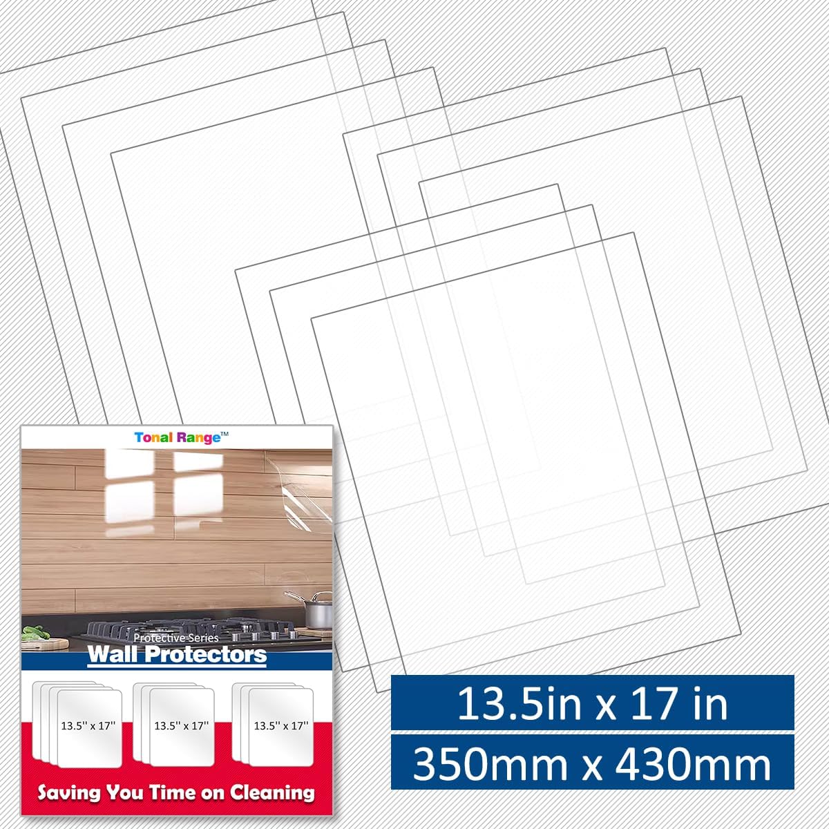 Clear Wall Protector, Self Adhesive, 5 Sheets B1020