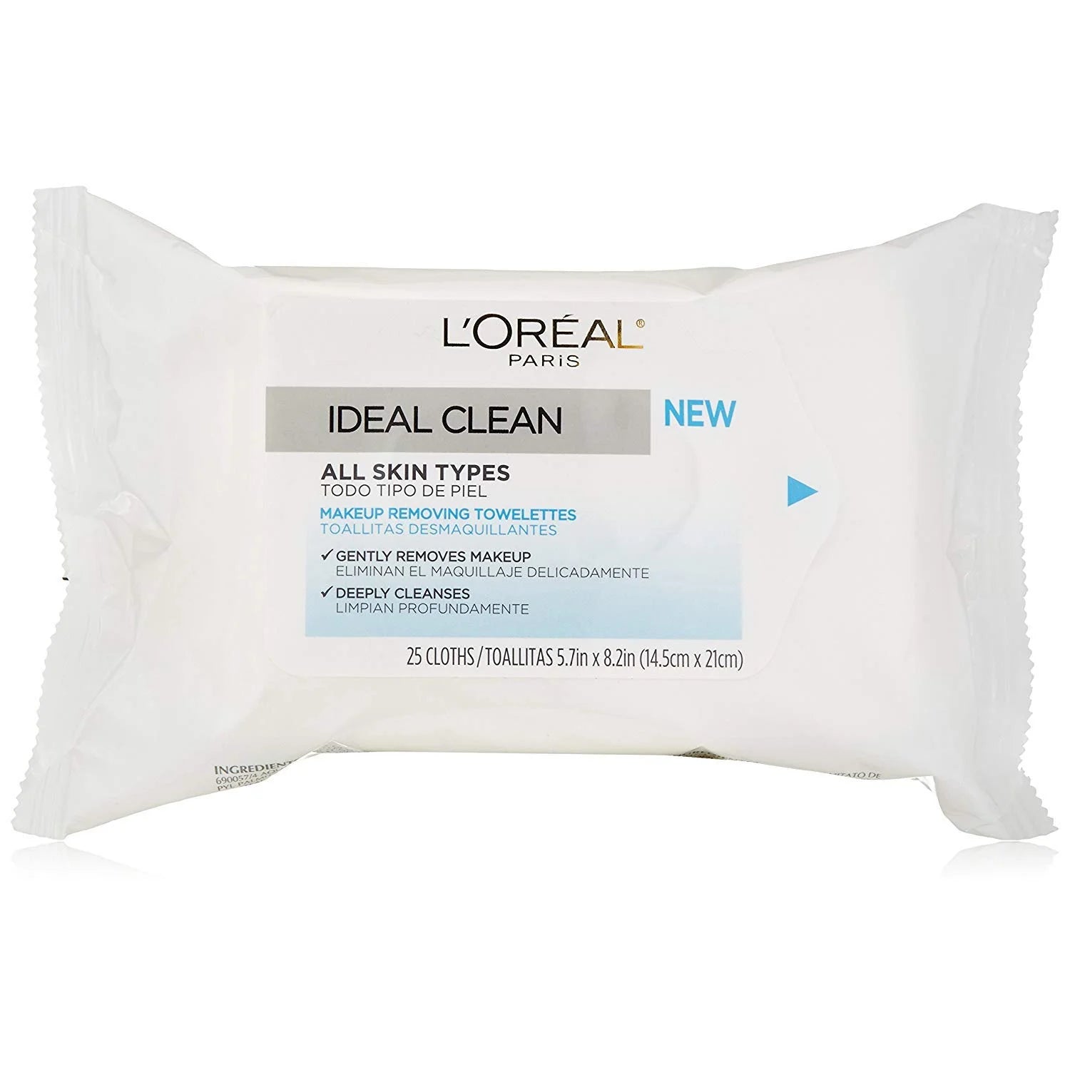 Loreal Ideal Clean Towelettes, All Skin Types 25 Ea (Pack Of 3)