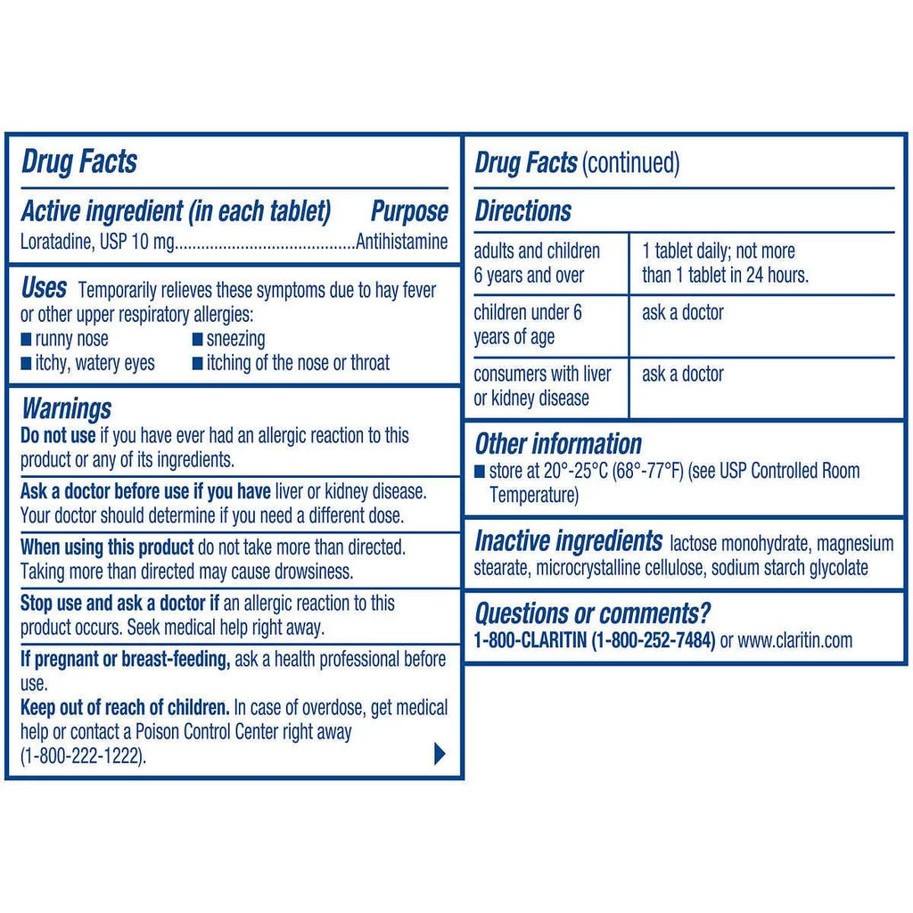 Non-Drowsy 24 Hour Allergy Relief Tablets F7183