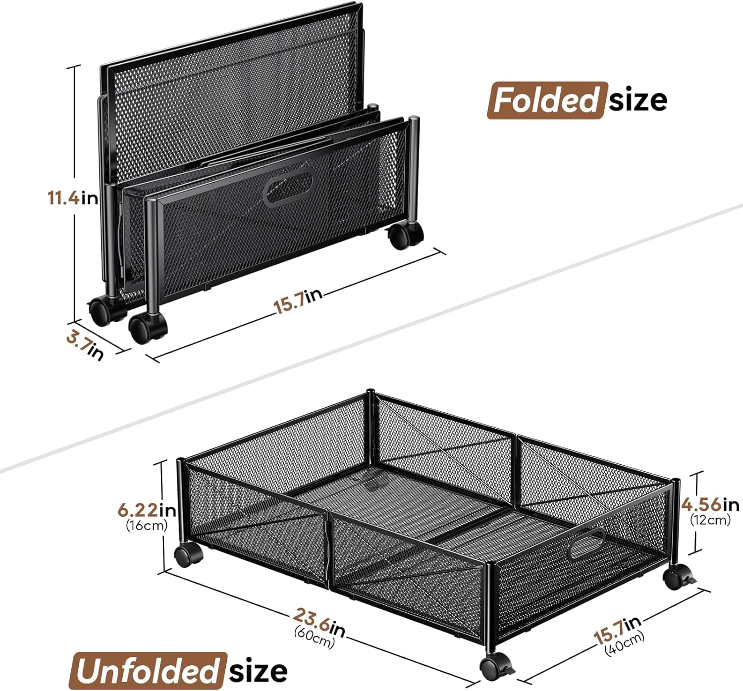 Under Bed Storage Containers with Wheels, 2-Pack B1329