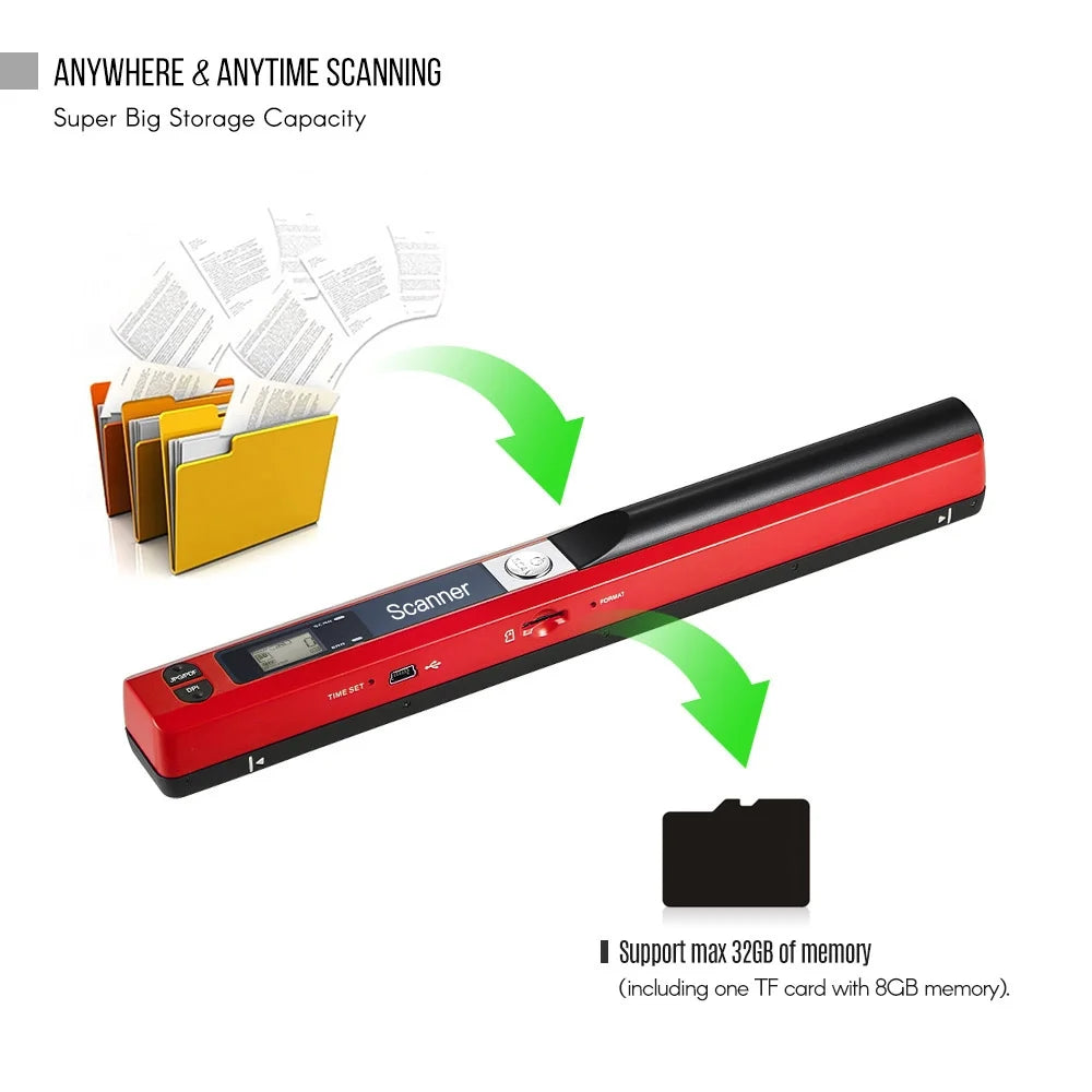 Portable Handheld Scanner A4 Size 900DPI with LCD Display B145069