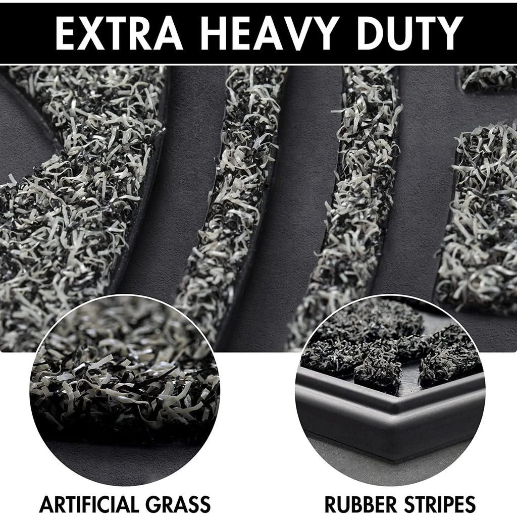 Half Round Door Mat, Non-Slip Rubber, Low-Profile for High Traffic Areas U904450