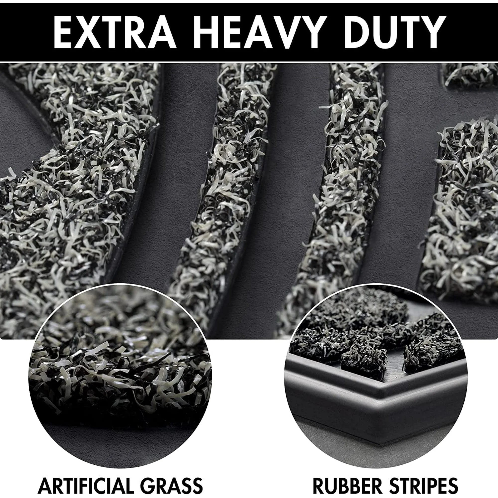 Half Round Door Mat, Non-Slip Rubber, Low-Profile for High Traffic Areas U904450