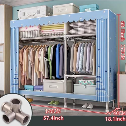 Portable Closet Storage Wardrobe with Hanging Rack U7810