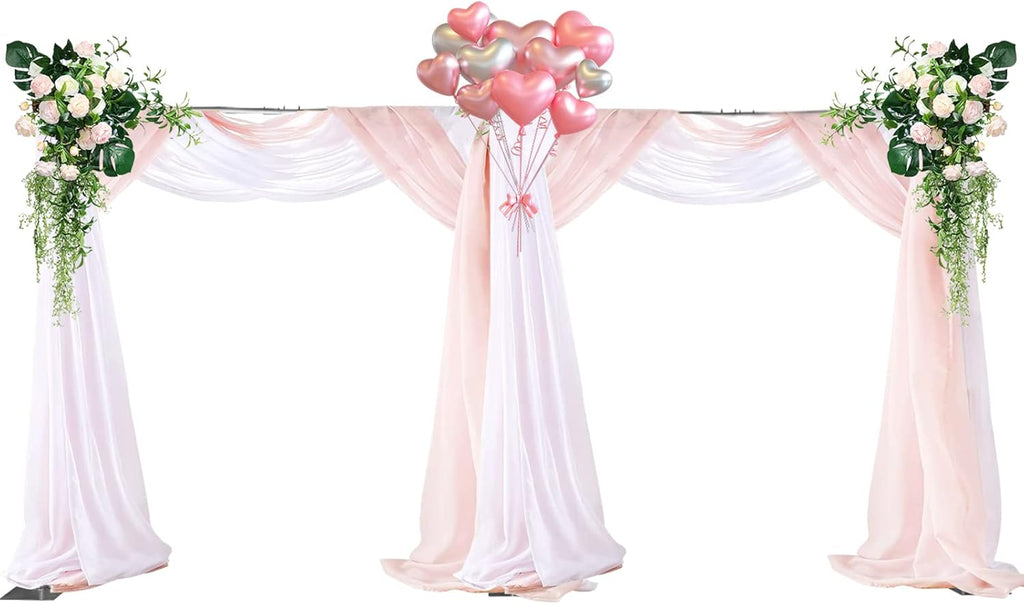 10 x 20ft Pipe and Drape Backdrop Stand Kit, Heavy Duty Stand with Metal Steel Base Adjustable Photography Background Frame for Parties, Photo Video Studio, Wedding