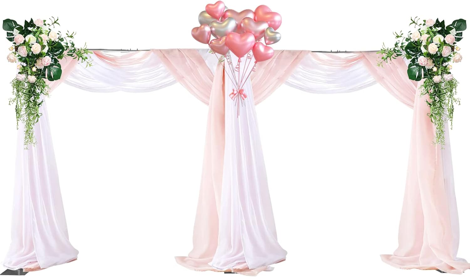 10 x 20ft Pipe and Drape Backdrop Stand Kit, Heavy Duty Stand with Metal Steel Base Adjustable Photography Background Frame for Parties, Photo Video Studio, Wedding