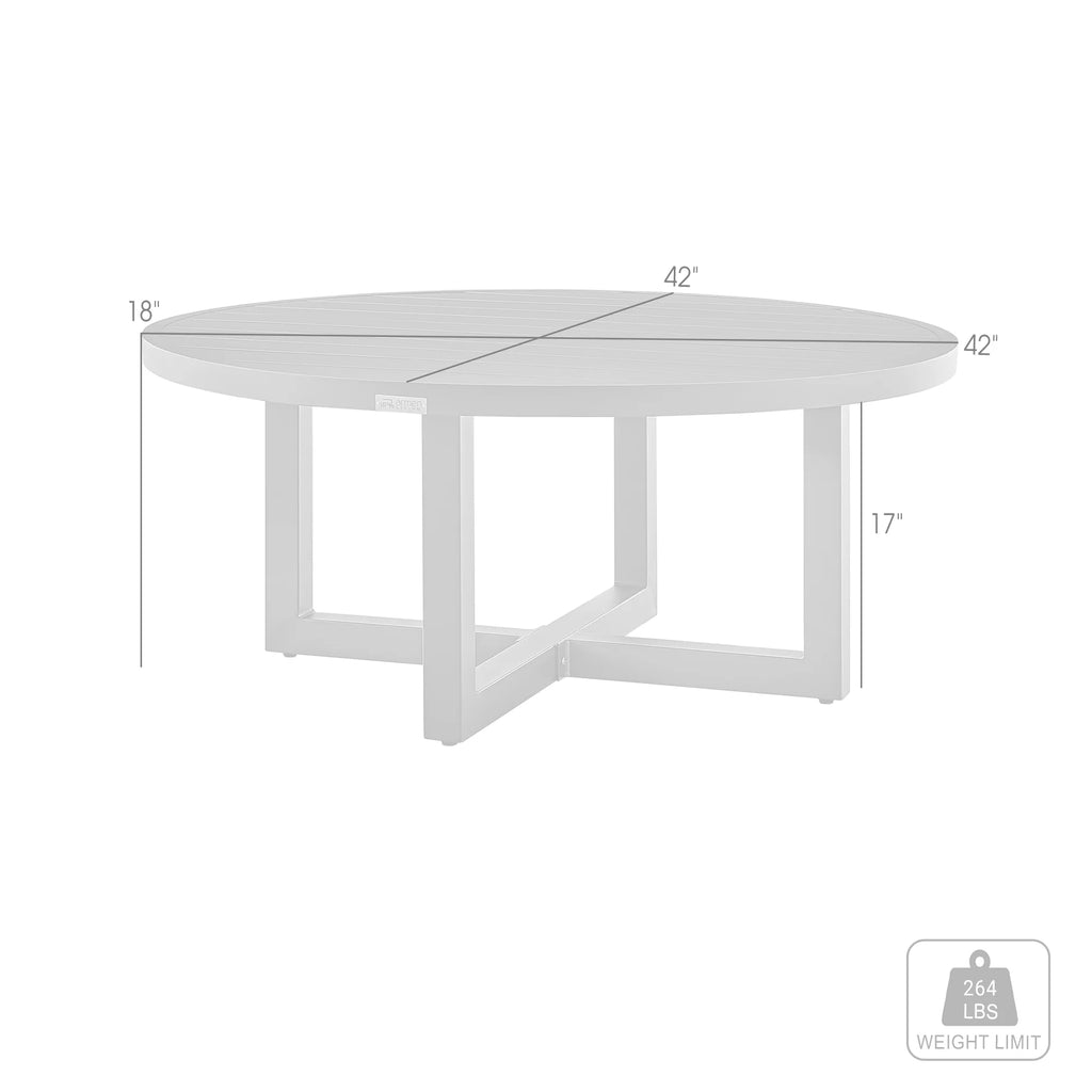 Outdoor Patio Round Coffee Table in Black Aluminum A40685