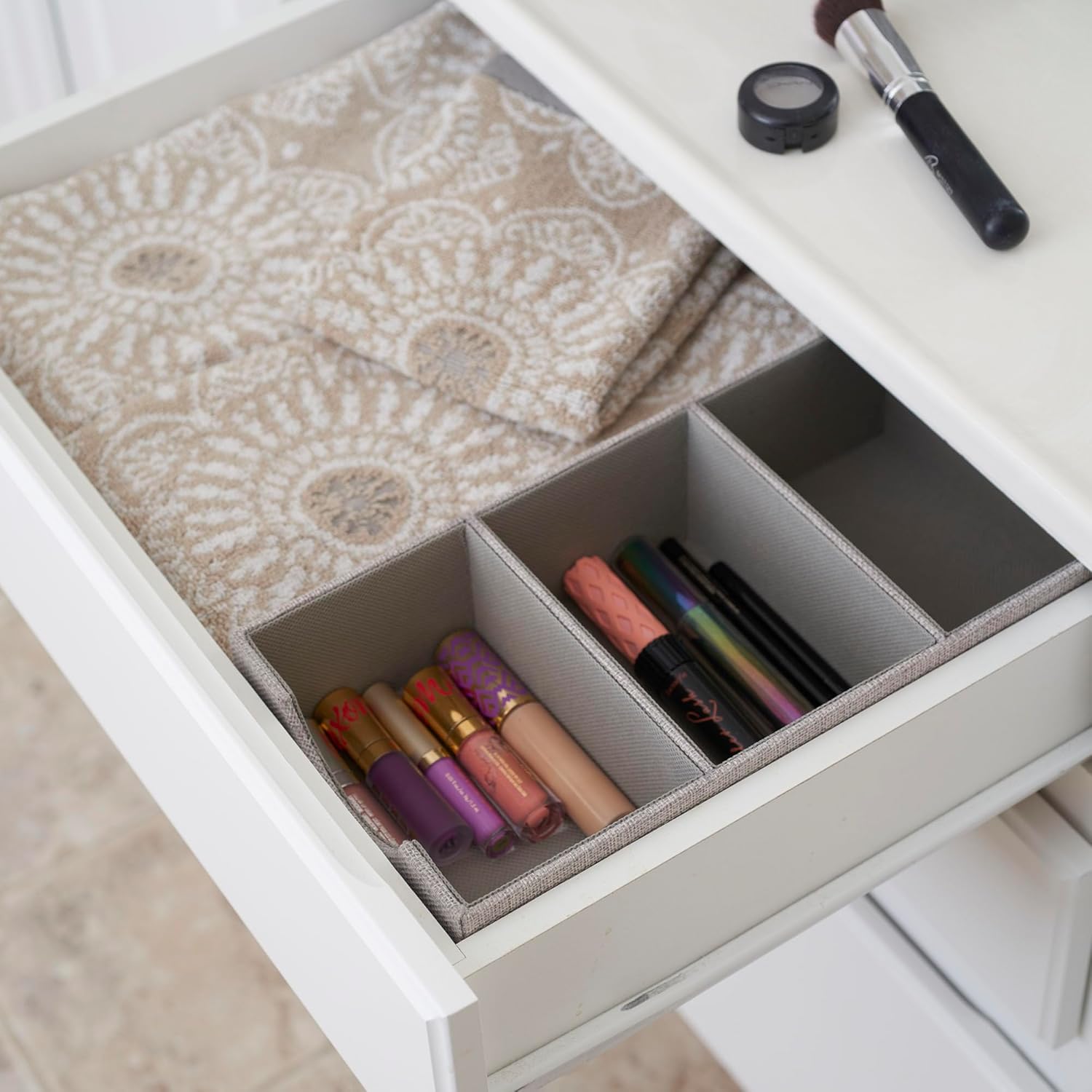 Deep 3 Section Drawer Organizer Box for Storage U574