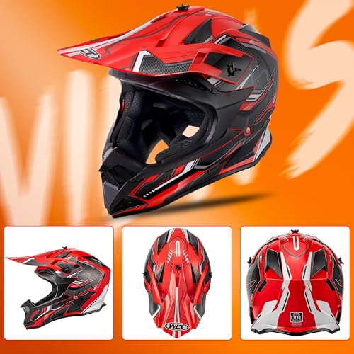 Off-Road Motorcycle Helmet with Goggle, Gloves & Mask V369861