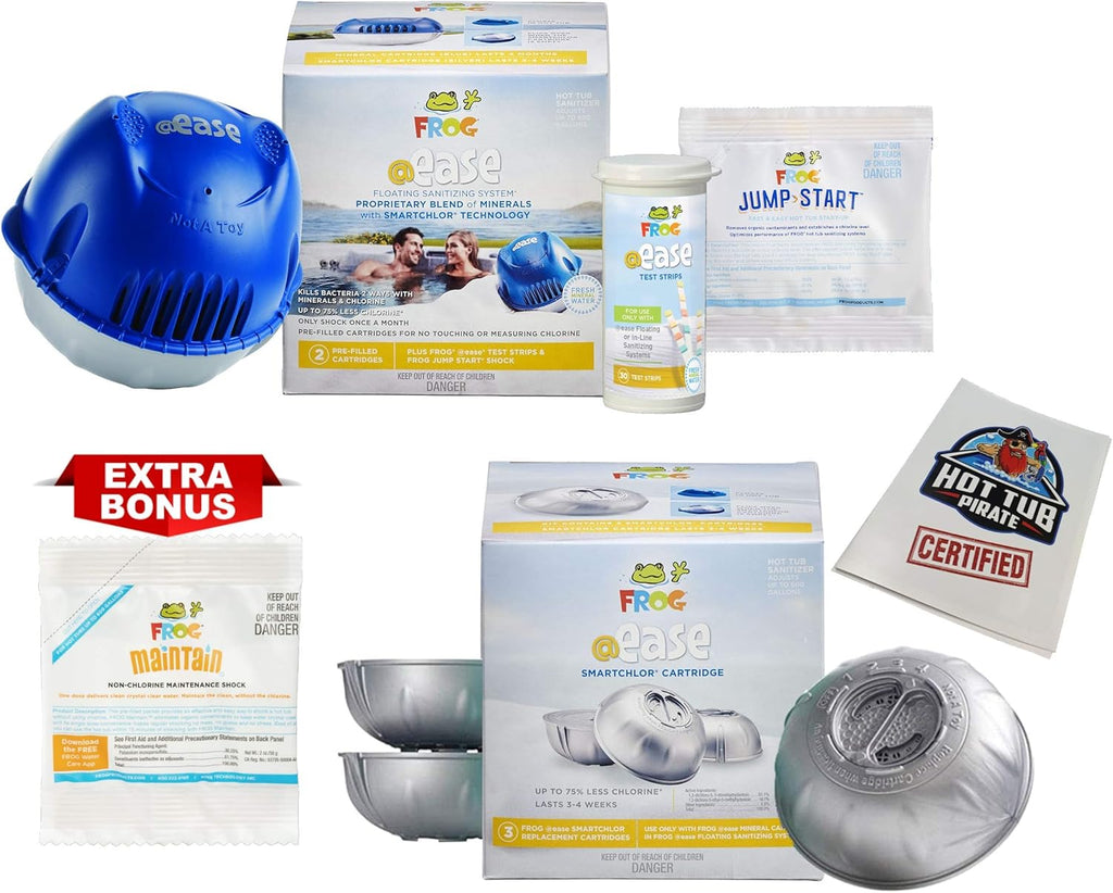Floating System with 3 Replacement Mineral Cartridges, 30 Test Strips, and Shock Pack N362364