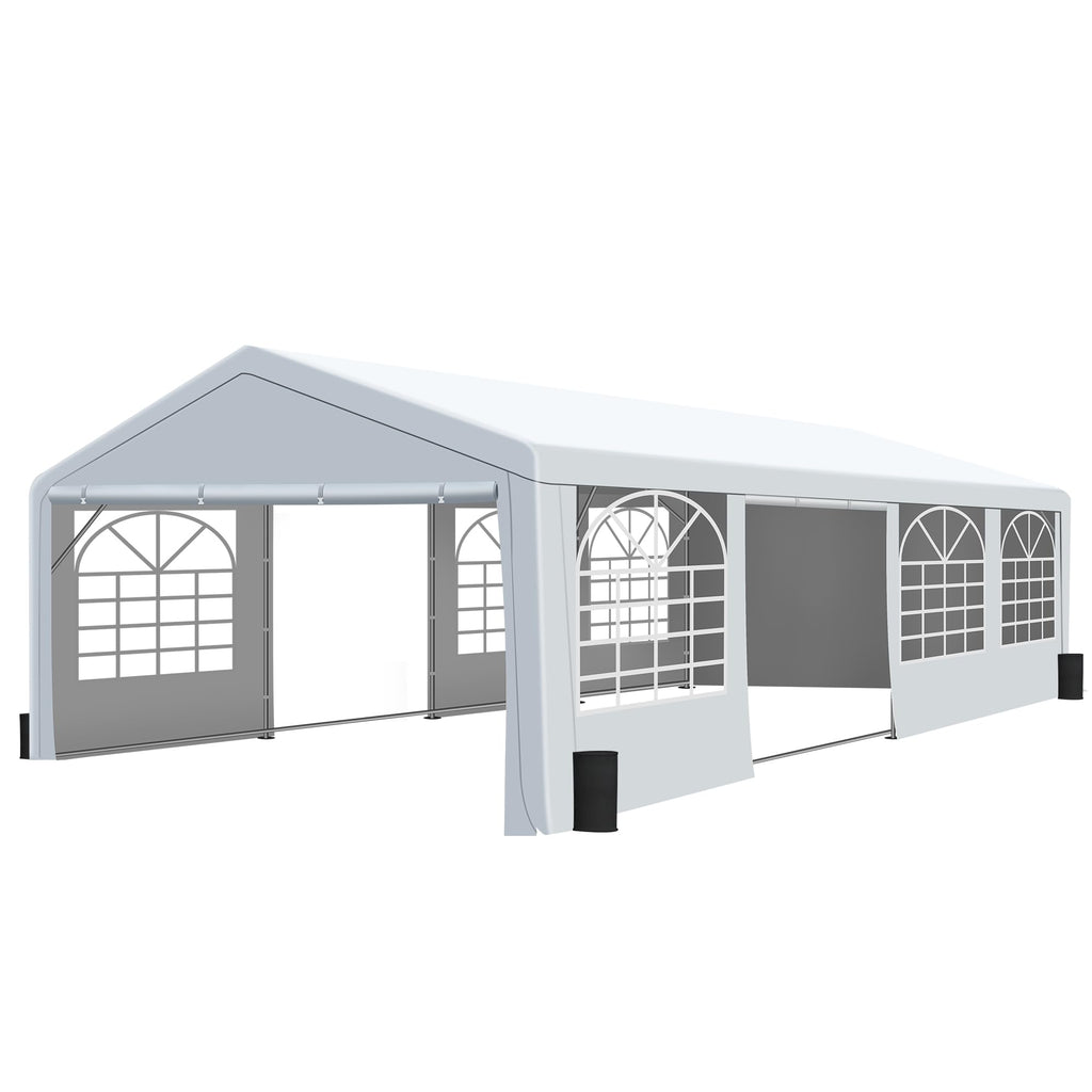 COVERONICS 20x30FT Patio Party Tent with Windows - Heavy Duty Wedding Tent with 2 Roll-up Doors, Canopy Gazebo for Outdoor Activities, Party Events, Festivals