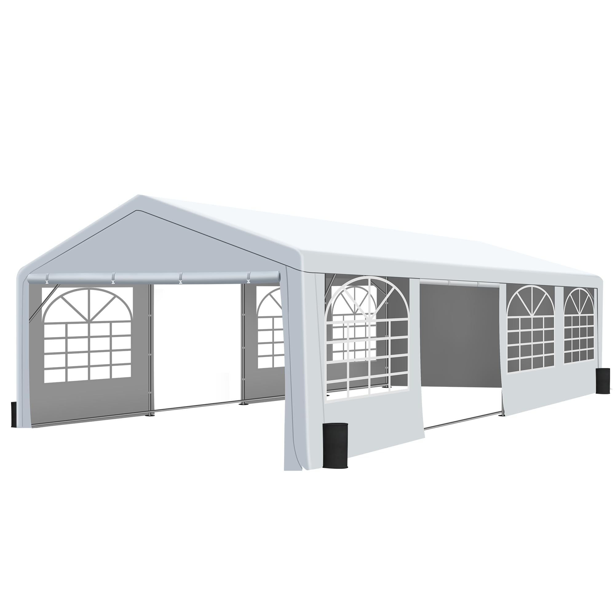 COVERONICS 20x30FT Patio Party Tent with Windows - Heavy Duty Wedding Tent with 2 Roll-up Doors, Canopy Gazebo for Outdoor Activities, Party Events, Festivals
