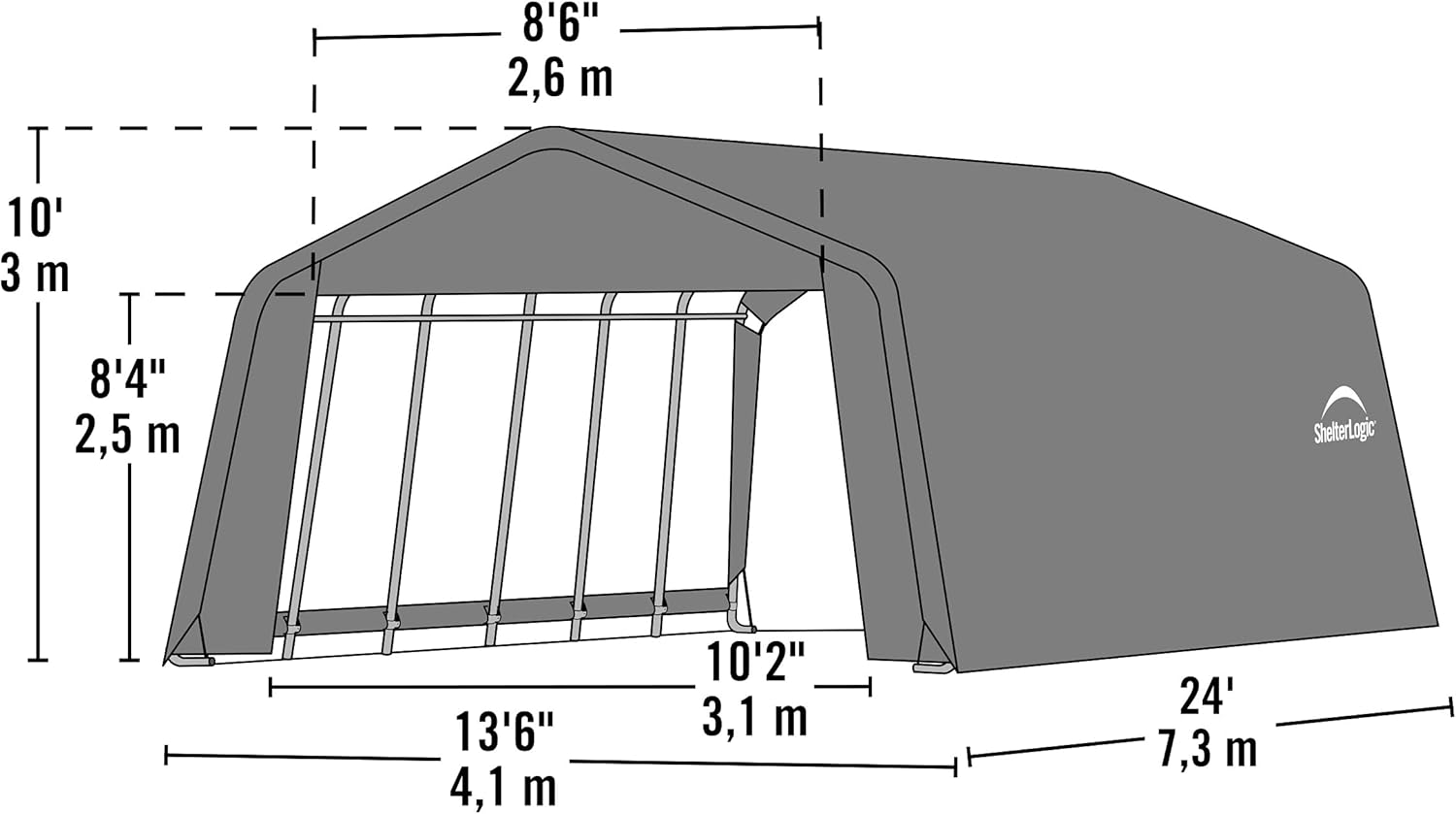 12x24x10 ft Peak Style Shelter I667822