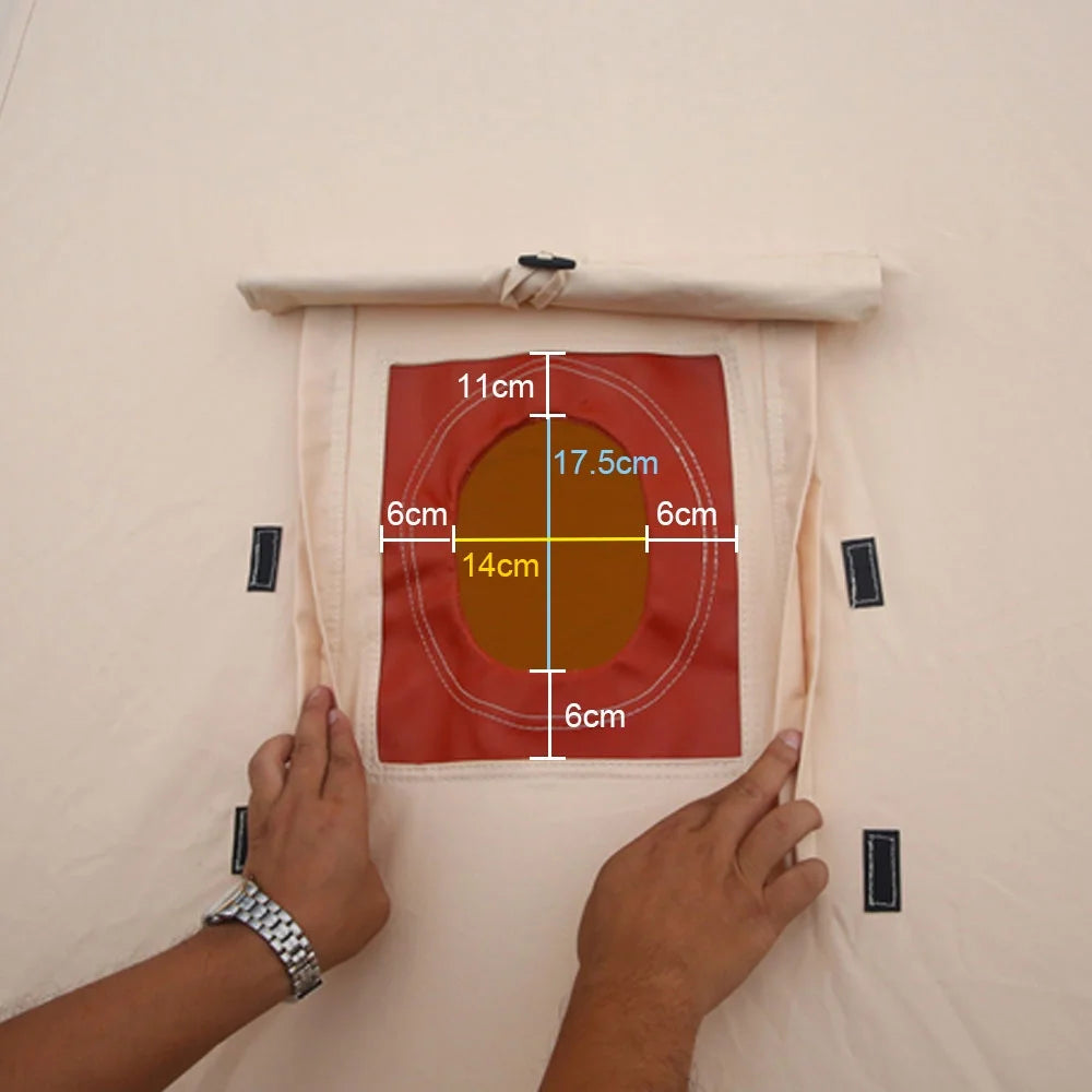 6M Double Door Bell Tent Waterproof Cotton Canvas Glamping Yurt I127