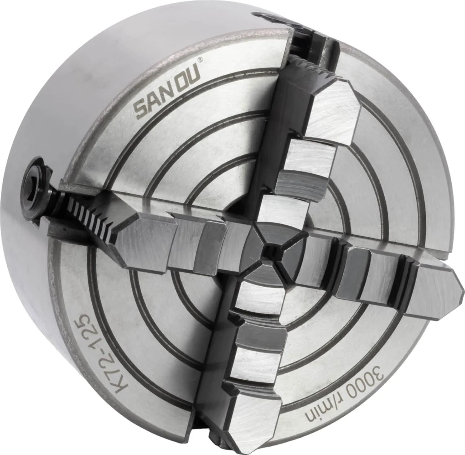 CME 5" 4-Jaw Lathe Chuck, Plain (Flat) Back, Reversible Jaws