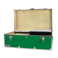 C&N Footlockers - Full-Size Happy Camper Trunk w/Tray - #1 Summer Camp Trunk - Made in the USA - Steel Footlocker with Lid Stay - 32 x 18 x 13.5 Inches (Navy)