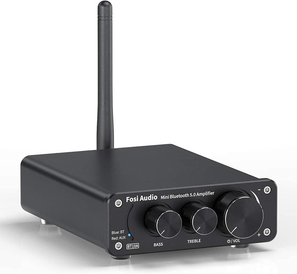 Fosi Audio BT10A HiFi Bluetooth 5.0 Amplifier 100W 2.0 Channel Mini Stereo Audio Amplifier Receiver Class D Integrated Amp with Power Adapter Pack of 2