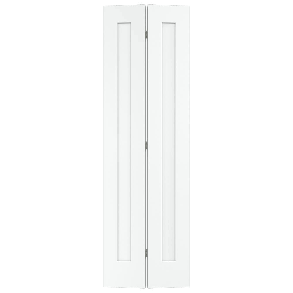 JELD-WEN 24 in. x 80 in. Madison White Painted Smooth Molded Composite MDF Closet Bi-Fold Door