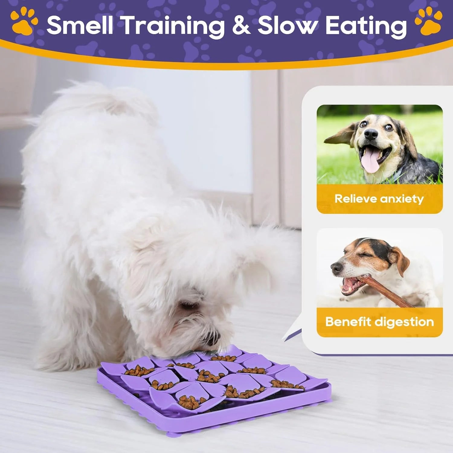 Silicone Snuffle Mat for Dogs, Interactive Puzzle Feeder W6256