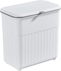 Compost Bin,Kitchen Compost Bin for Counter Top Or Under Sink, Hanging Small Trash Can with Lid for Cupboard Bathroom Bedroom for Home