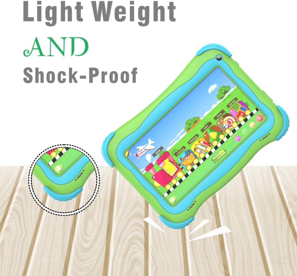 Kids Tablet 7 Inch with WiFi Dual Camera Parental Control, 1GB+32GB, Green (2-Pack) F3440